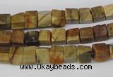 CCU41 15.5 inches 6*6mm cube picasso jasper beads wholesale