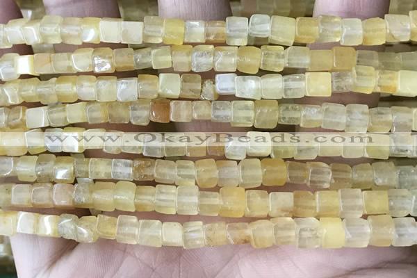 CCU450 15.5 inches 4*4mm cube yellow aventurine beads wholesale