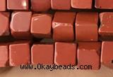 CCU456 15.5 inches 4*4mm cube red jasper beads wholesale