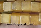 CCU481 15.5 inches 6*6mm cube yellow aventurine beads wholesale