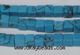 CCU50 15.5 inches 6*6mm cube turquoise beads wholesale