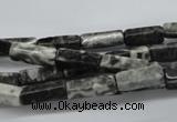 CCU505 15.5 inches 4*13mm cuboid black & white jasper beads wholesale