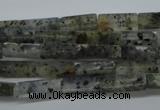 CCU514 15.5 inches 4*13mm cuboid moss quartz beads wholesale