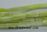 CCU524 15.5 inches 4*13mm cuboid lemon jade beads wholesale