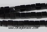 CCU53 15.5 inches 6*6mm cube black agate beads wholesale