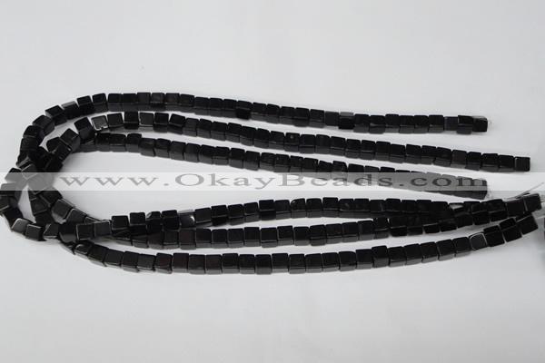 CCU53 15.5 inches 6*6mm cube black agate beads wholesale