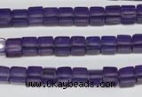 CCU55 15.5 inches 6*6mm cube synthetic amethyst beads wholesale