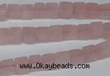 CCU56 15.5 inches 6*6mm cube rose quartz beads wholesale