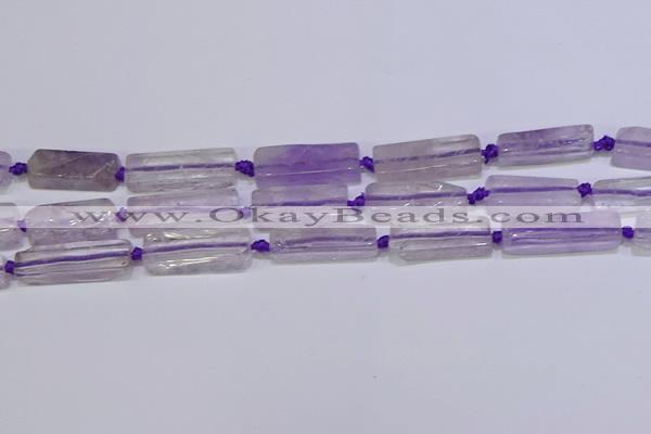 CCU601 15.5 inches 8*20mm - 10*30mm cuboid amethyst beads