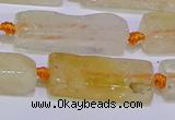 CCU604 15.5 inches 8*20mm - 10*30mm cuboid citrine gemstone beads