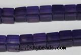 CCU61 15.5 inches 8*8mm cube synthetic amethyst beads wholesale