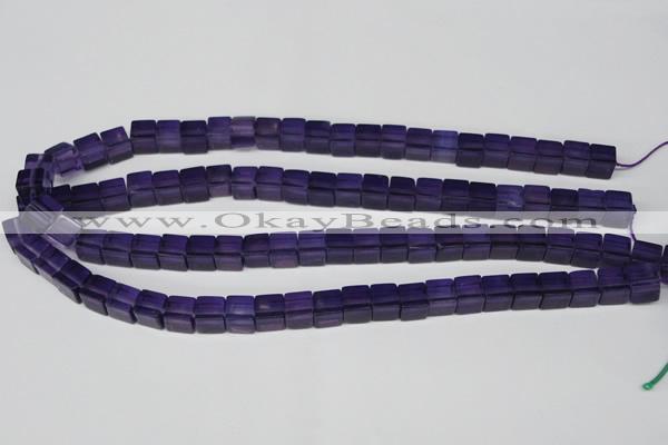 CCU61 15.5 inches 8*8mm cube synthetic amethyst beads wholesale