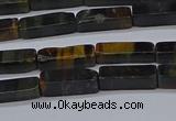 CCU720 15.5 inches 4*13mm cuboid blue tiger eye beads wholesale