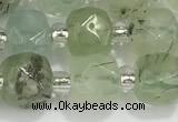 CCU757 15 inches 8*8mm faceted cube green rutilated quartz beads