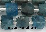 CCU768 15 inches 8*8mm faceted cube apatite beads