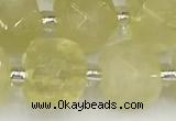 CCU774 15 inches 10*10mm faceted cube lemon quartz beads