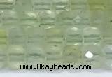 CCU832 15 inches 4mm faceted cube prehnite beads