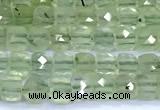 CCU876 15 inches 4mm faceted cube prehnite beads