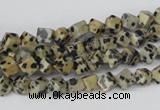 CCU93 15.5 inches 4*4mm cube dalmatian jasper beads wholesale