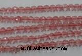 CCY110 15.5 inches 4mm faceted round cherry quartz beads wholesale