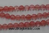 CCY111 15.5 inches 6mm faceted round cherry quartz beads wholesale