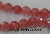 CCY113 15.5 inches 10mm faceted round cherry quartz beads wholesale