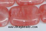 CCY163 15.5 inches 25*35mm rectangle cherry quartz beads wholesale