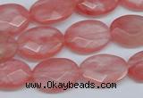 CCY165 15.5 inches 13*18mm faceted oval cherry quartz beads