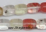 CCY210 15.5 inches 12*16mm cuboid volcano cherry quartz beads