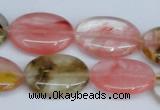 CCY219 15.5 inches 18*25mm oval volcano cherry quartz beads