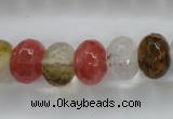 CCY404 15.5 inches 10*14mm faceted rondelle volcano cherry quartz beads