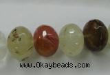 CCY405 15.5 inches 14*18mm faceted rondelle volcano cherry quartz beads