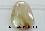 CCY445 Top-drilled 30*40mm faceted trapezoid volcano cherry quartz beads