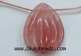 CCY57 30*40mm top-drilled teardrop cherry quartz beads wholesale