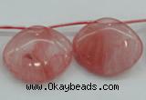 CCY58 25*30mm top-drilled conch cherry quartz beads wholesale