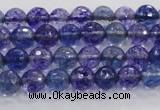 CCY601 15.5 inches 6mm faceted round blue cherry quartz beads