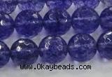 CCY605 15.5 inches 14mm faceted round blue cherry quartz beads