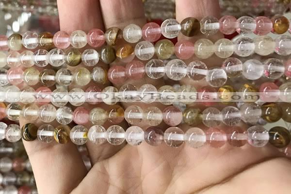 CCY631 15.5 inches 6mm round volcano cherry quartz beads wholesale