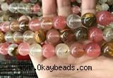 CCY635 15.5 inches 14mm round volcano cherry quartz beads wholesale