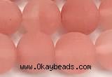 CCY674 15 inches 12mm round matte cherry quartz beads