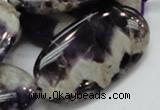 CDA14 15.5 inches 25*50mm oval dogtooth amethyst quartz beads