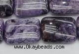 CDA311 15.5 inches 18*25mm rectangle dyed dogtooth amethyst beads