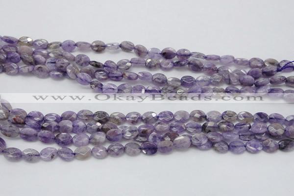 CDA322 15.5 inches 7*9mm faceted oval dyed dogtooth amethyst beads