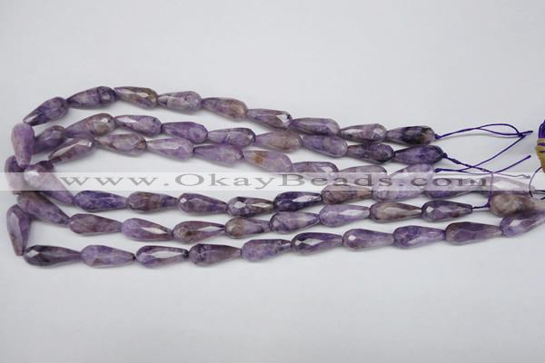 CDA340 15.5 inches 8*20mm faceted teardrop dyed dogtooth amethyst beads