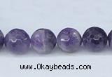 CDA61 15.5 inches 12mm faceted round dogtooth amethyst beads