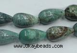 CDB08 15.5 inches 10*20mm teardrop natural new dragon blood jasper beads