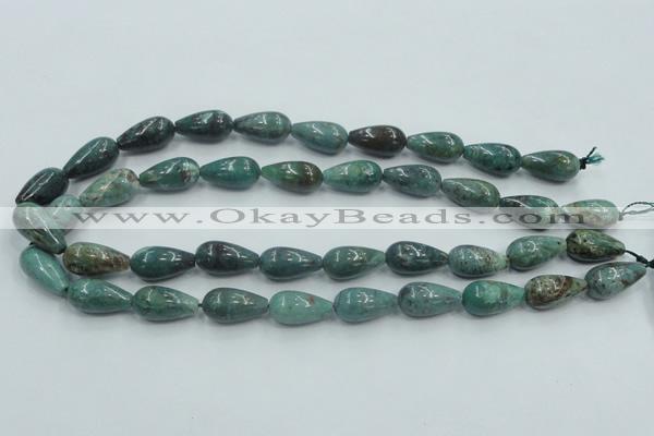 CDB08 15.5 inches 10*20mm teardrop natural new dragon blood jasper beads