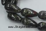 CDB203 15.5 inches 10*20mm teardrop natural dragon blood jasper beads