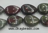 CDB216 15.5 inches 13*18mm flat teardrop natural dragon blood jasper beads