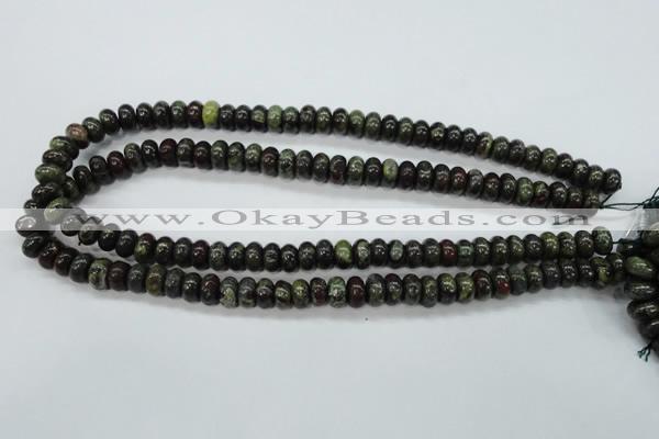 CDB234 15.5 inches 6*10mm rondelle natural dragon blood jasper beads